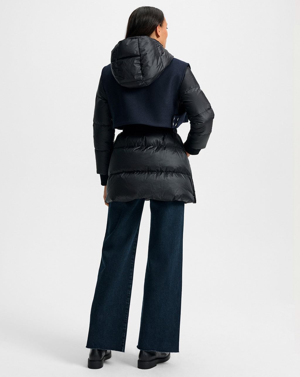 Veronica Beard Jarvis Layered Puffer Coat - Black