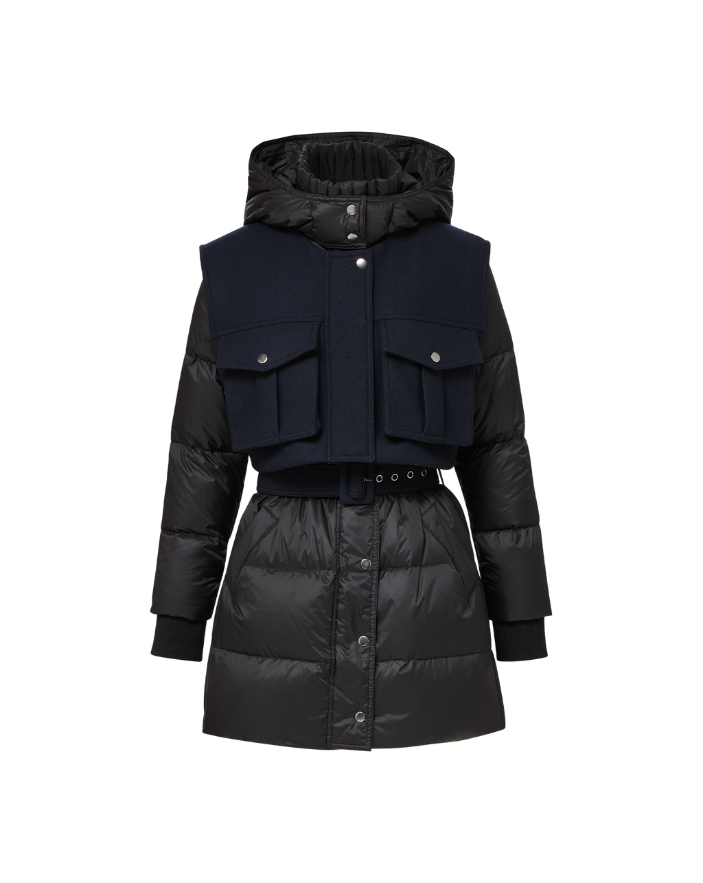 Veronica Beard Jarvis Layered Puffer Coat - Black