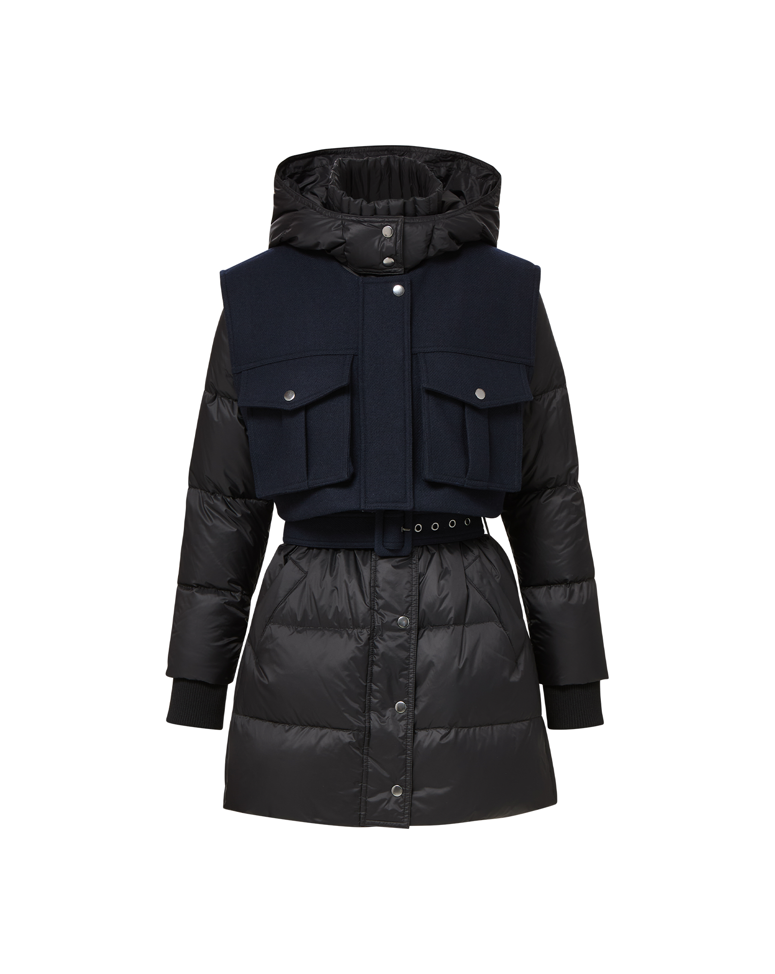 Veronica Beard Jarvis Layered Puffer Coat - Black