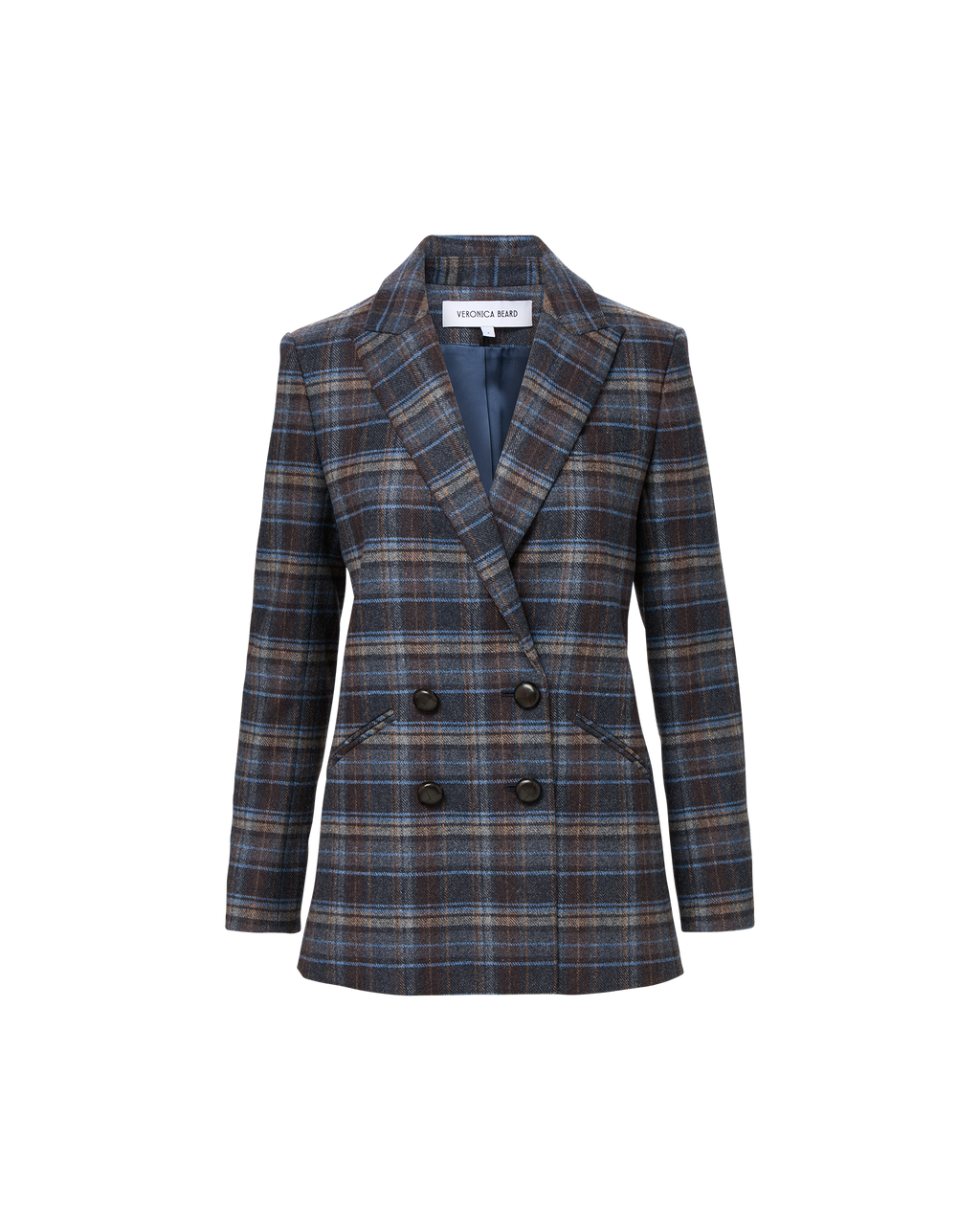 Veronica Beard Oria Plaid Dickey Jacket - Blue Multi