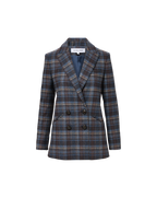 Veronica Beard Oria Plaid Dickey Jacket - Blue Multi