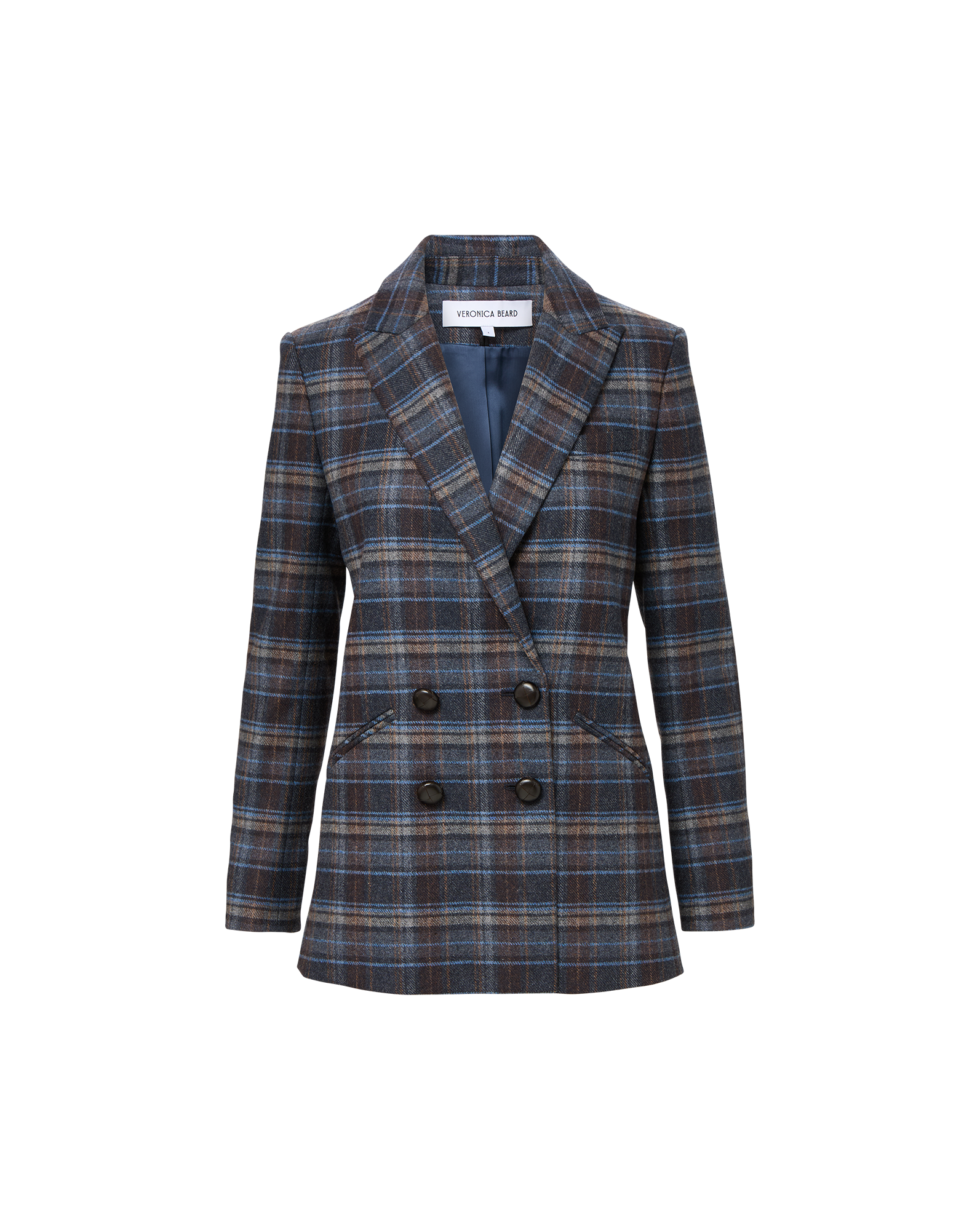 Veronica Beard Oria Plaid Dickey Jacket - Blue Multi