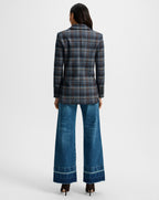 Veronica Beard Oria Plaid Dickey Jacket - Blue Multi