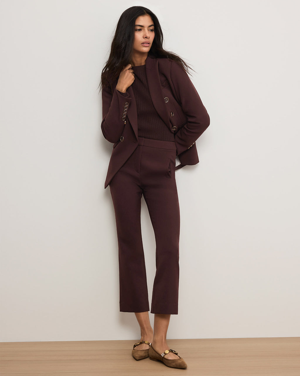 Veronica Beard Arte Kick-Flare Pant - Dark Currant