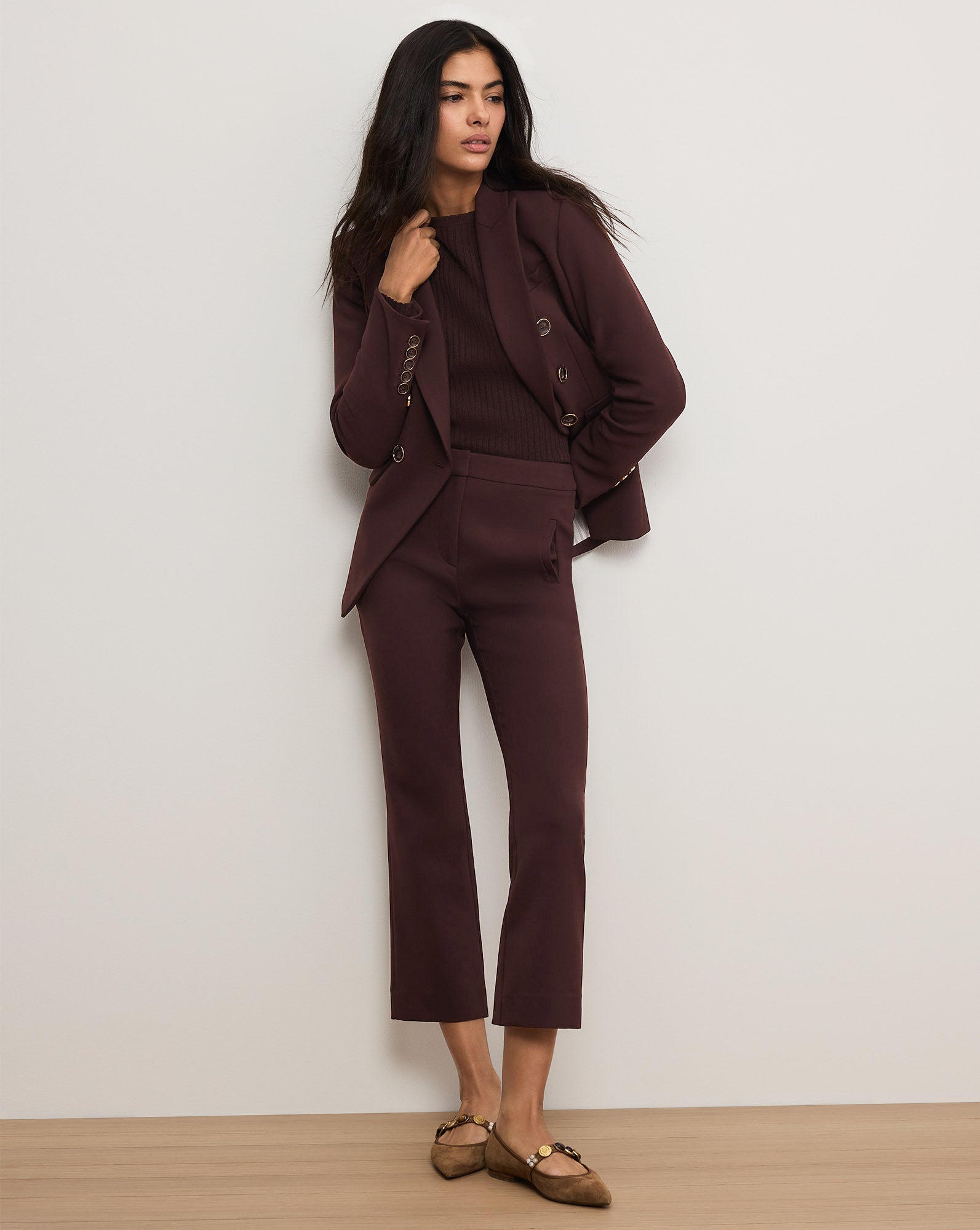 Veronica Beard Arte Kick-Flare Pant - Dark Currant