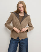 Veronica Beard Rickie Cropped Dickey Jacket - Lichen Melange