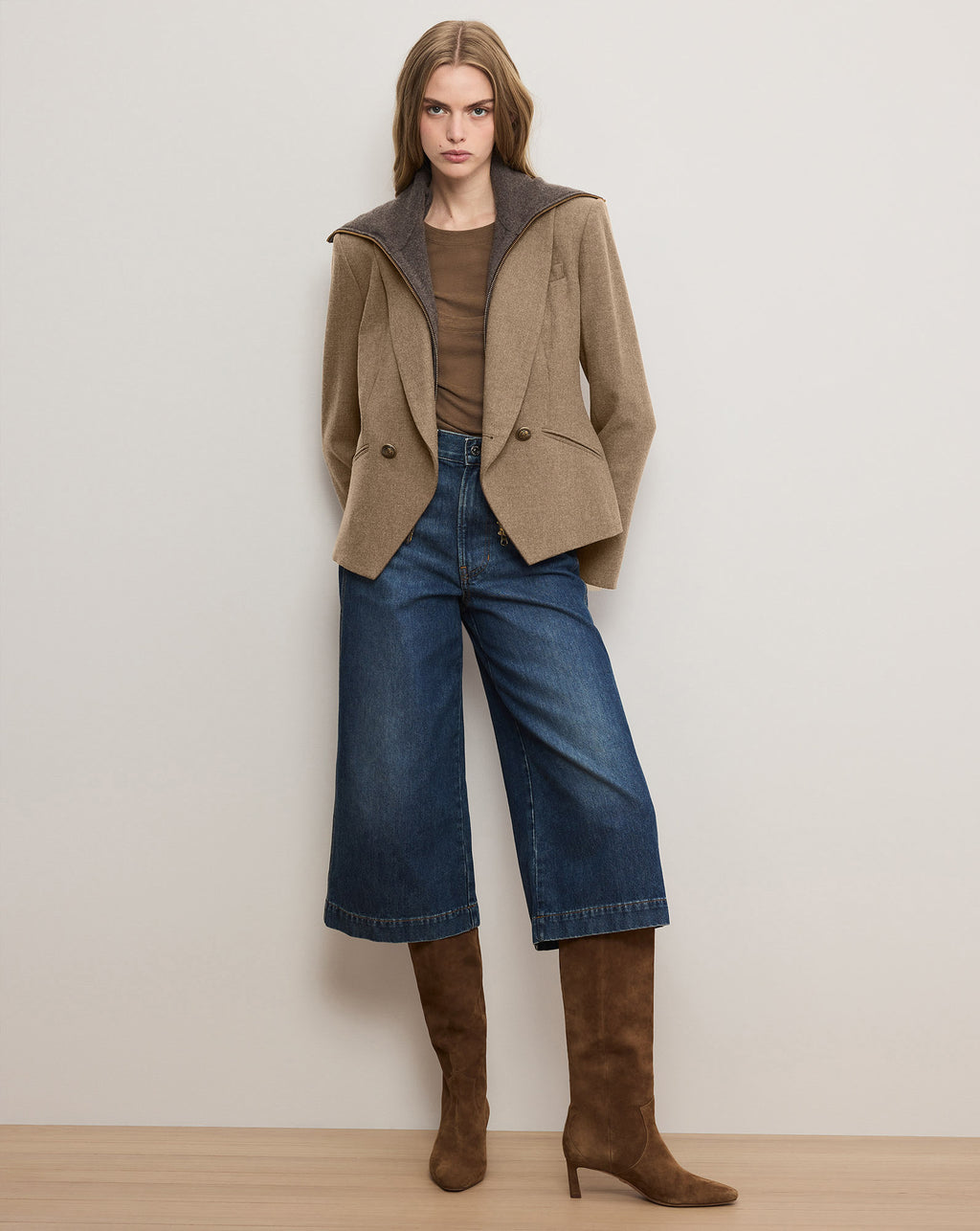 Veronica Beard Rickie Cropped Dickey Jacket - Lichen Melange