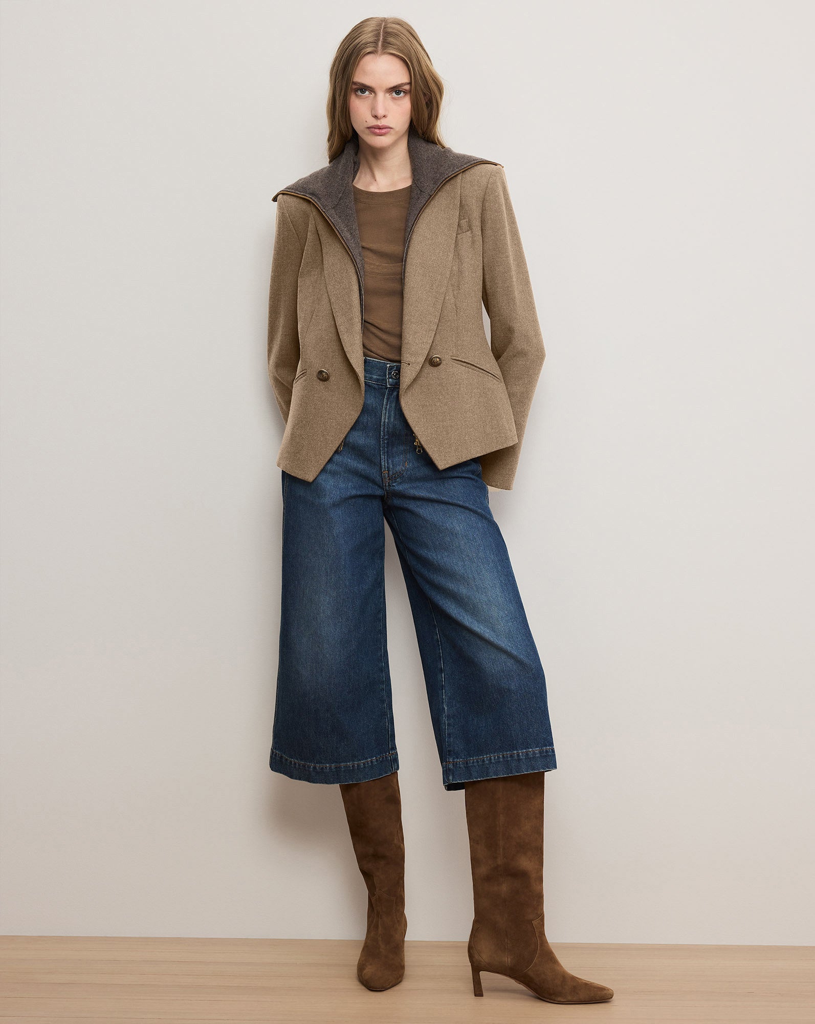 Veronica Beard Rickie Cropped Dickey Jacket - Lichen Melange
