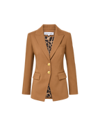 Veronica Beard Izara Wool Dickey Jacket - Dark Acorn