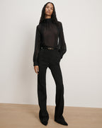 Veronica Beard Gracie Belted Flare Pant - Black