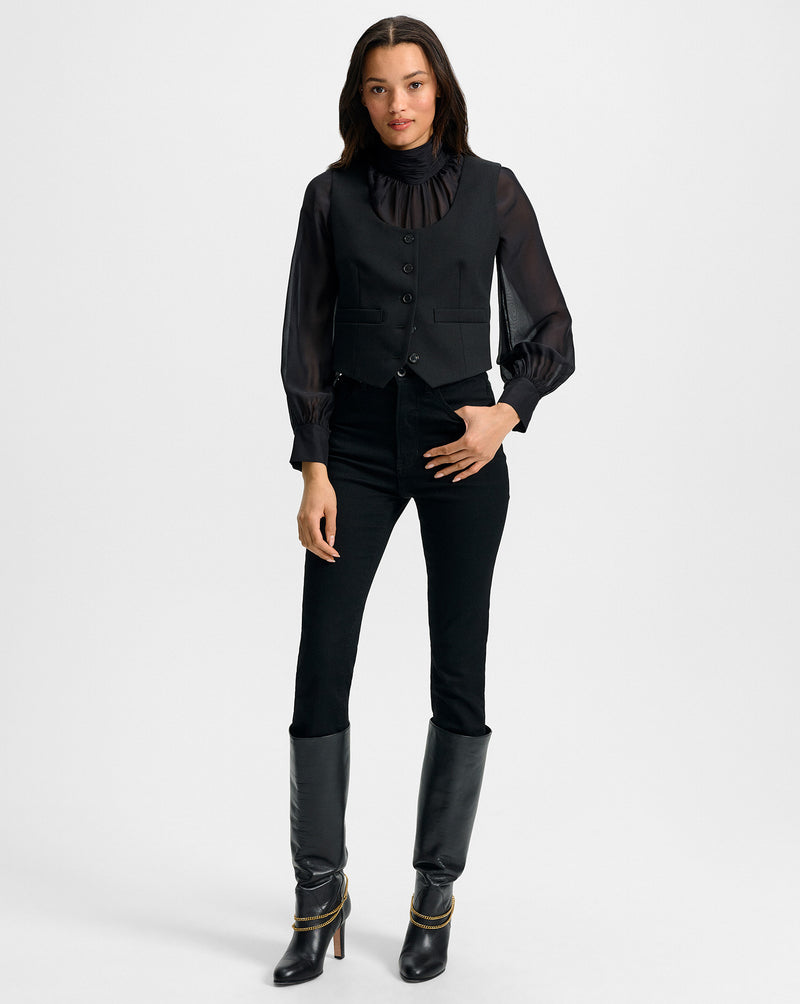 Veronica Beard Morris Wool Vest - Black