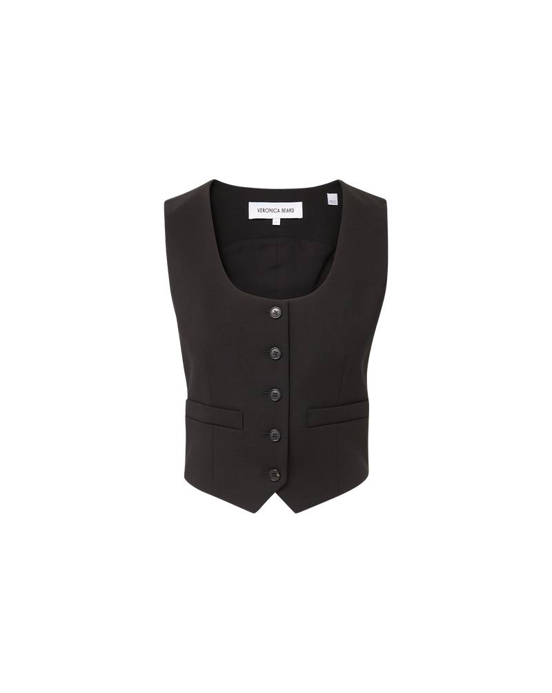 Veronica Beard Morris Wool Vest - Black