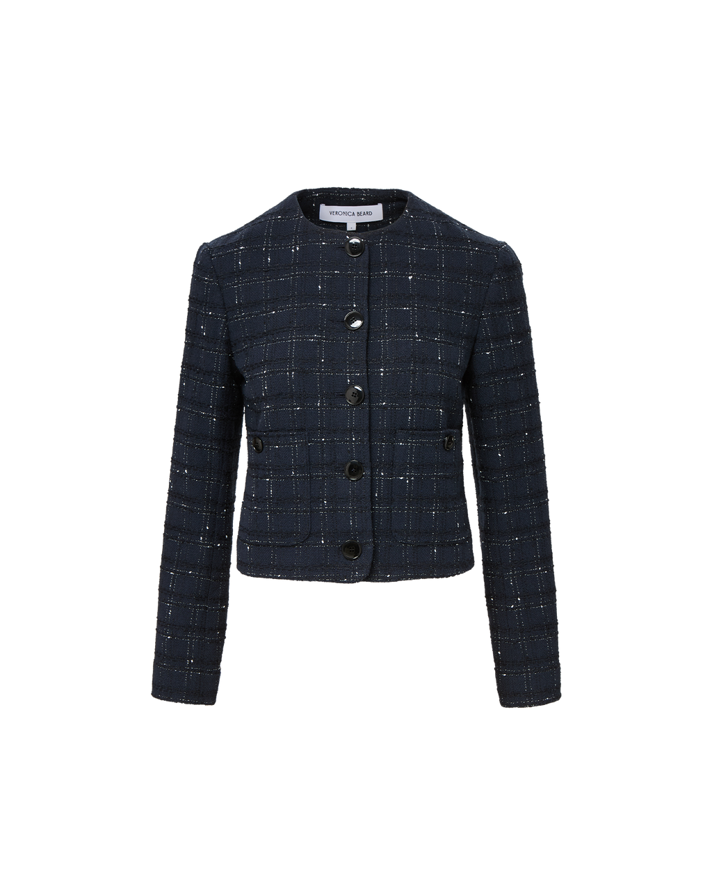 Veronica Beard Andrea Tweed Jacket - Navy/Off-White
