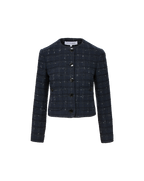 Veronica Beard Andrea Tweed Jacket - Navy/Off-White
