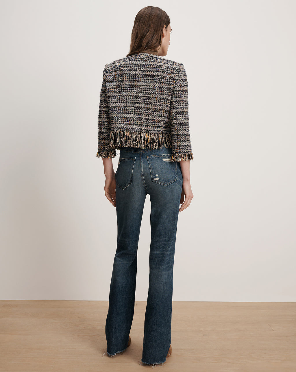 Veronica Beard Lyons Fringe Jacket - Navy Multi