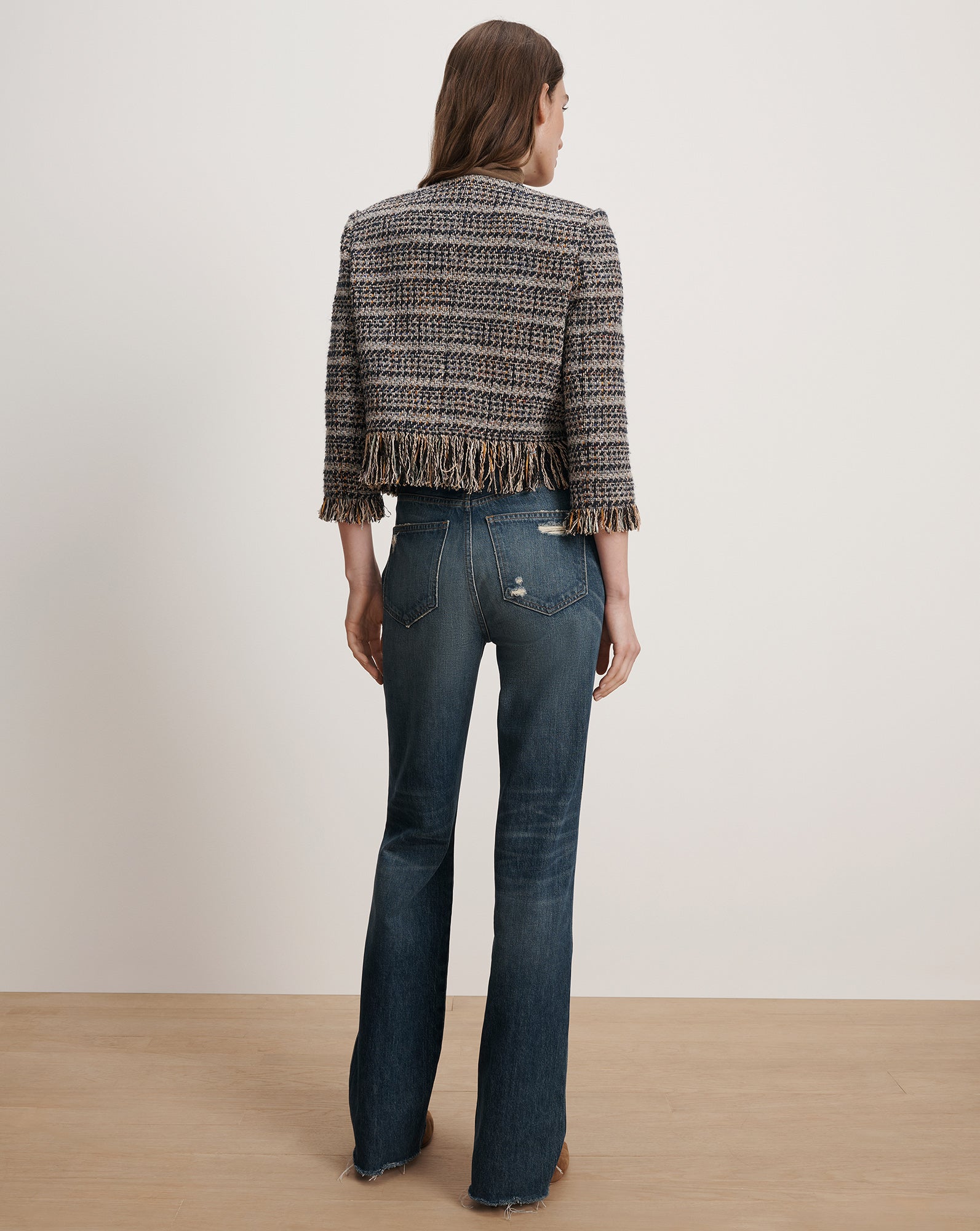 Veronica Beard Lyons Fringe Jacket - Navy Multi