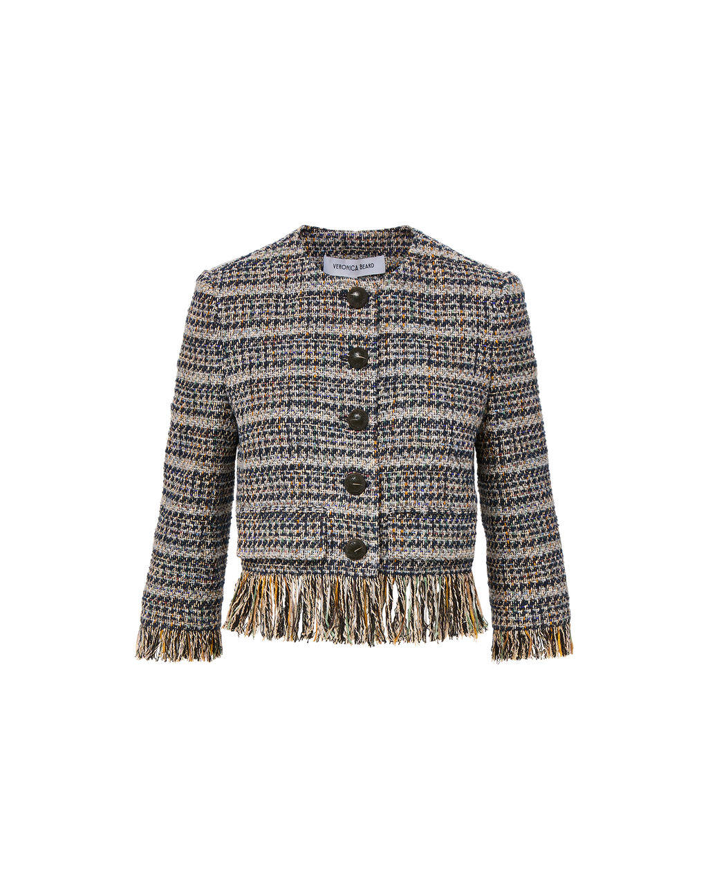 Veronica Beard Lyons Fringe Jacket - Navy Multi