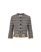 Veronica Beard Lyons Fringe Jacket - Navy Multi
