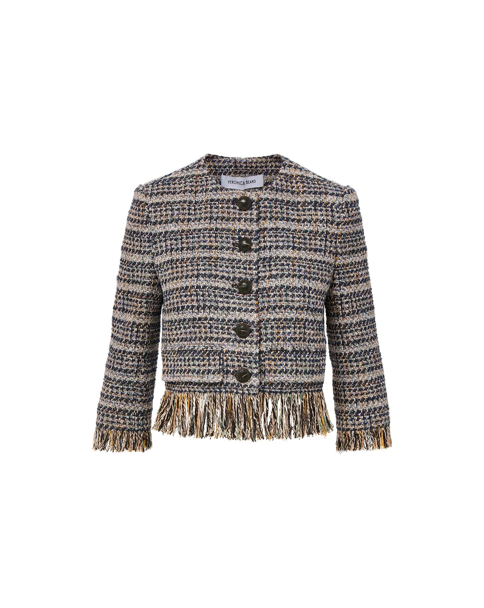 Veronica Beard Lyons Fringe Jacket - Navy Multi