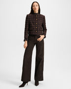 Veronica Beard Audrina Metallic Tweed Jacket - Dark Currant