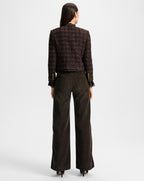Veronica Beard Audrina Metallic Tweed Jacket - Dark Currant