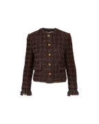 Veronica Beard Audrina Metallic Tweed Jacket - Dark Currant