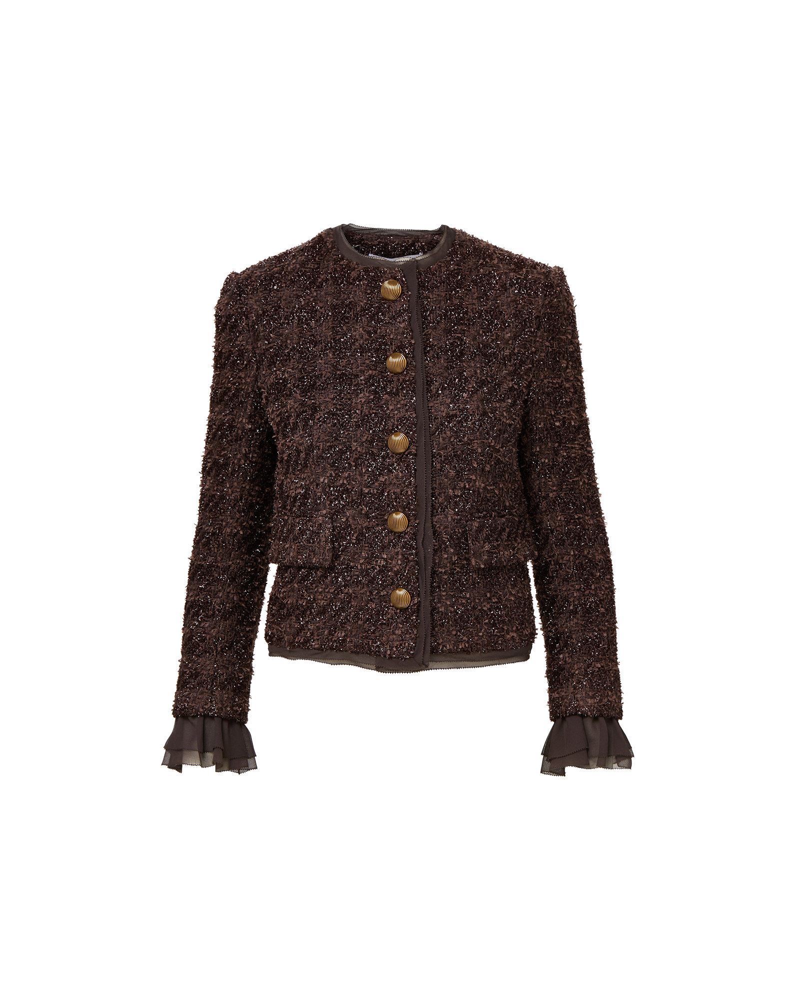 Veronica Beard Audrina Metallic Tweed Jacket - Dark Currant