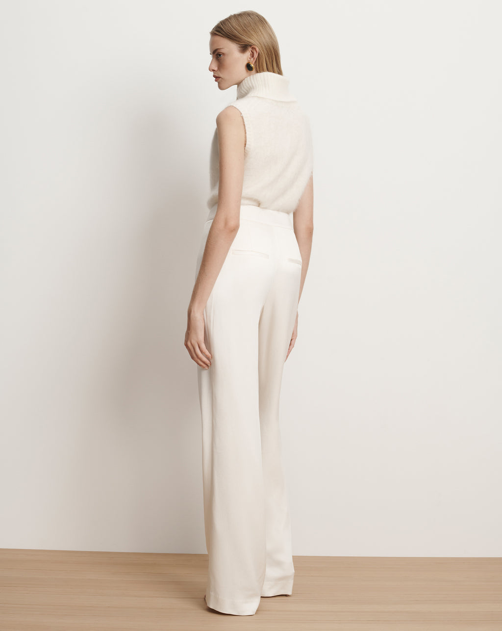 Veronica Beard Robinne Wide-Leg Pant - Dove White