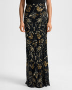 Veronica Beard Medina Floral-Embellished Maxi Skirt - Black