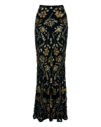 Veronica Beard Medina Floral-Embellished Maxi Skirt - Black