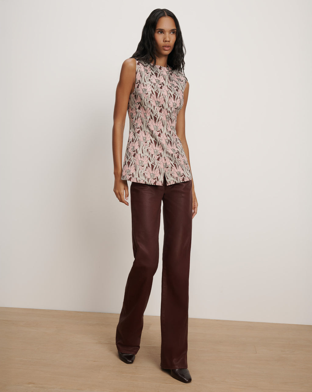 Veronica Beard Jessup Floral Vest - Raisin Multi