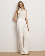 Veronica Beard Mazzy Brushed Cashmere Sleeveless Sweater - Ivory
