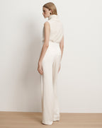 Veronica Beard Mazzy Brushed Cashmere Sleeveless Sweater - Ivory