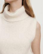 Veronica Beard Mazzy Brushed Cashmere Sleeveless Sweater - Ivory