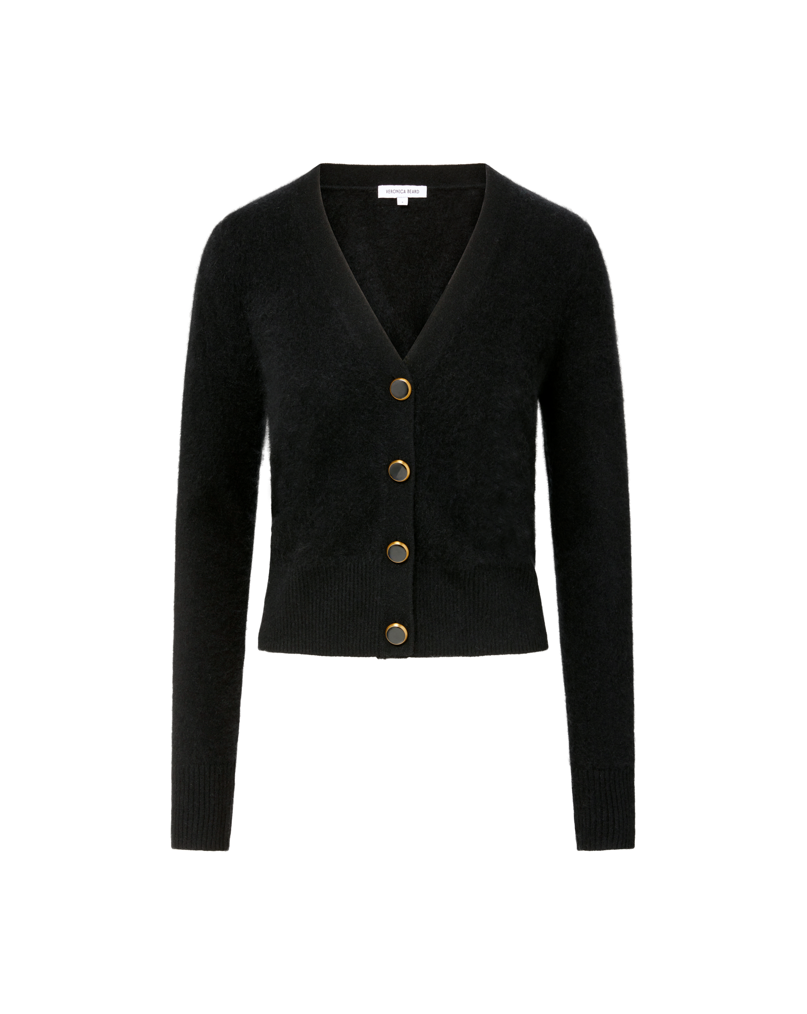 Veronica Beard Solene Brushed Cashmere Cardigan - Black