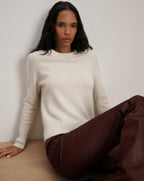 Veronica Beard Pippen Brushed Cashmere Pullover - Ivory