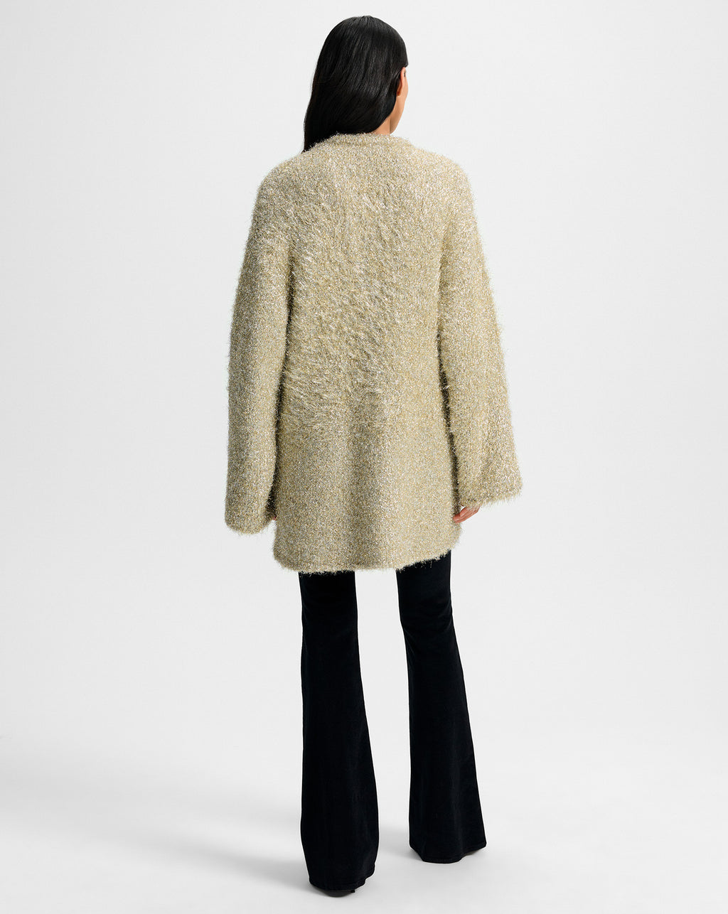 Veronica Beard Rozan Metallic Knit Jacket - Gold