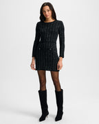 Veronica Beard Channing Knit Mini Dress - Black