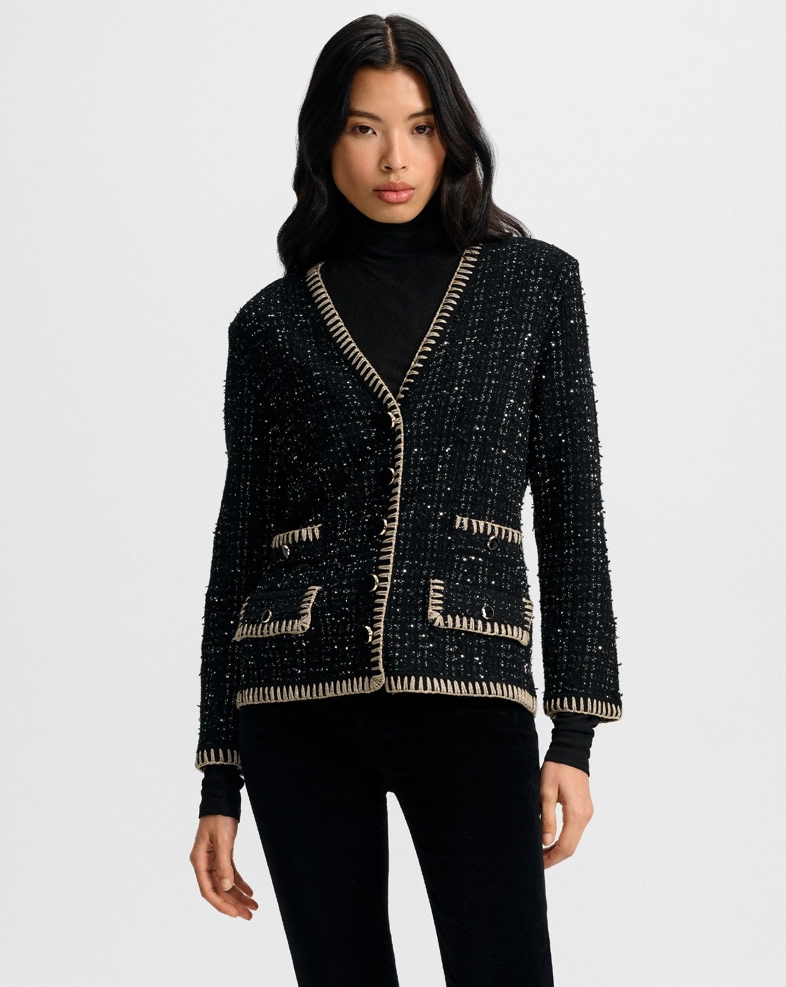 Veronica Beard Ceriani Tweed Jacket - Black