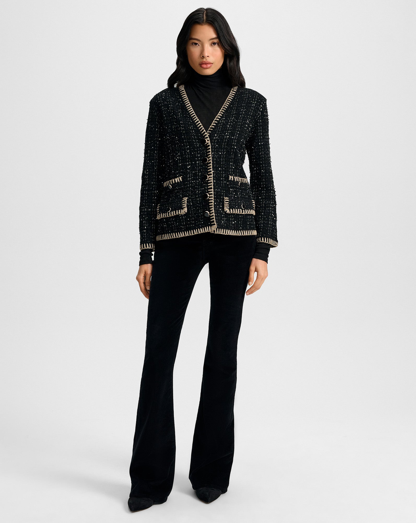 Veronica Beard Ceriani Tweed Jacket - Black