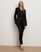Veronica Beard Cynthia Satin Tailored Jacket - Black