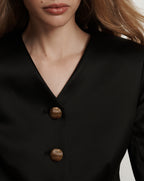 Veronica Beard Cynthia Satin Tailored Jacket - Black