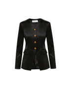 Veronica Beard Cynthia Satin Tailored Jacket - Black