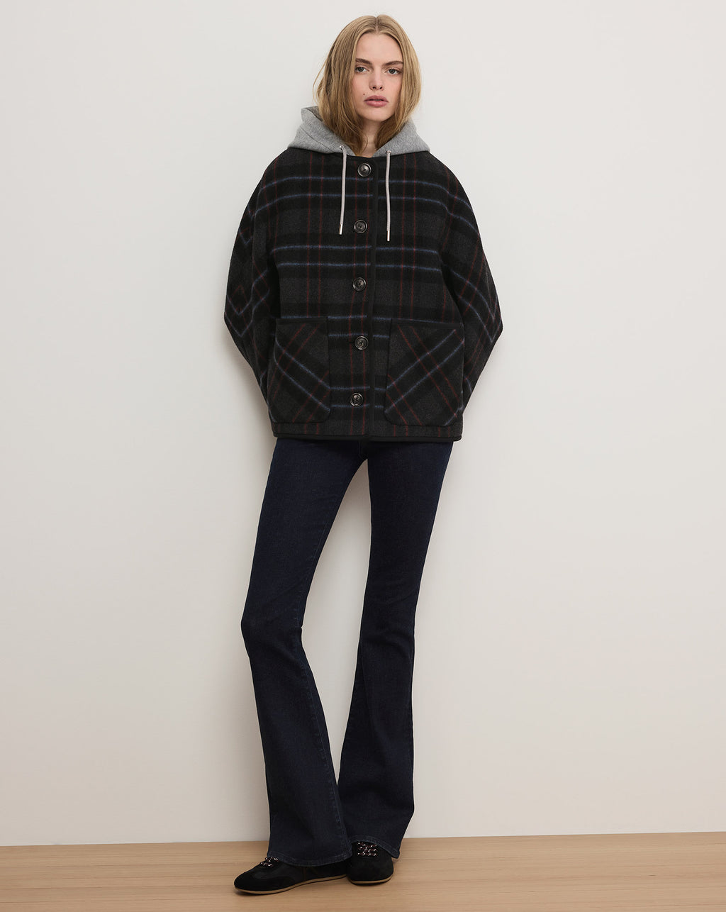 Veronica Beard Martine Dickey Scarf Coat - Black Multi