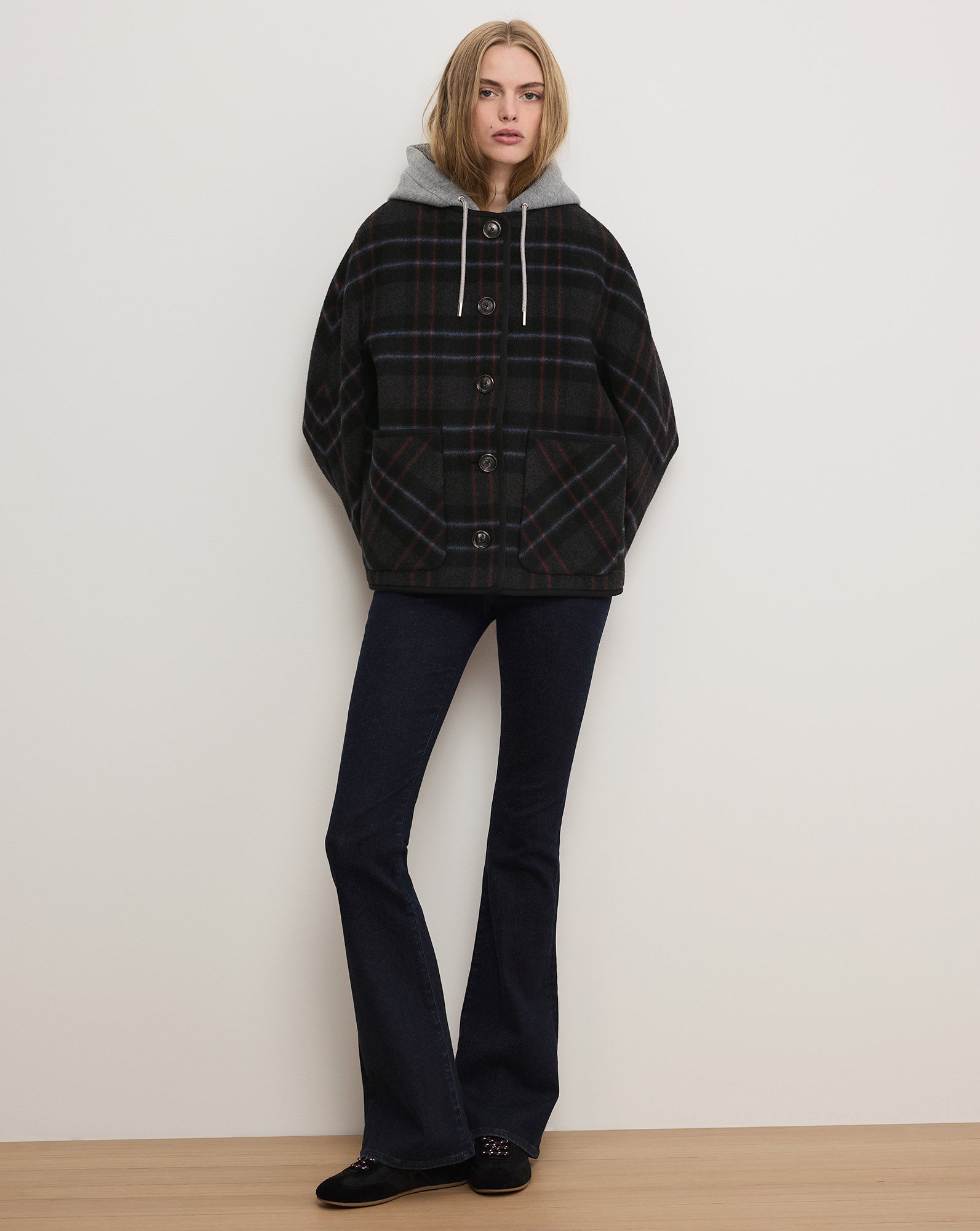 Veronica Beard Martine Dickey Scarf Coat - Black Multi