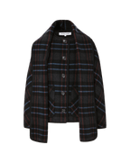 Veronica Beard Martine Dickey Scarf Coat Black Multi