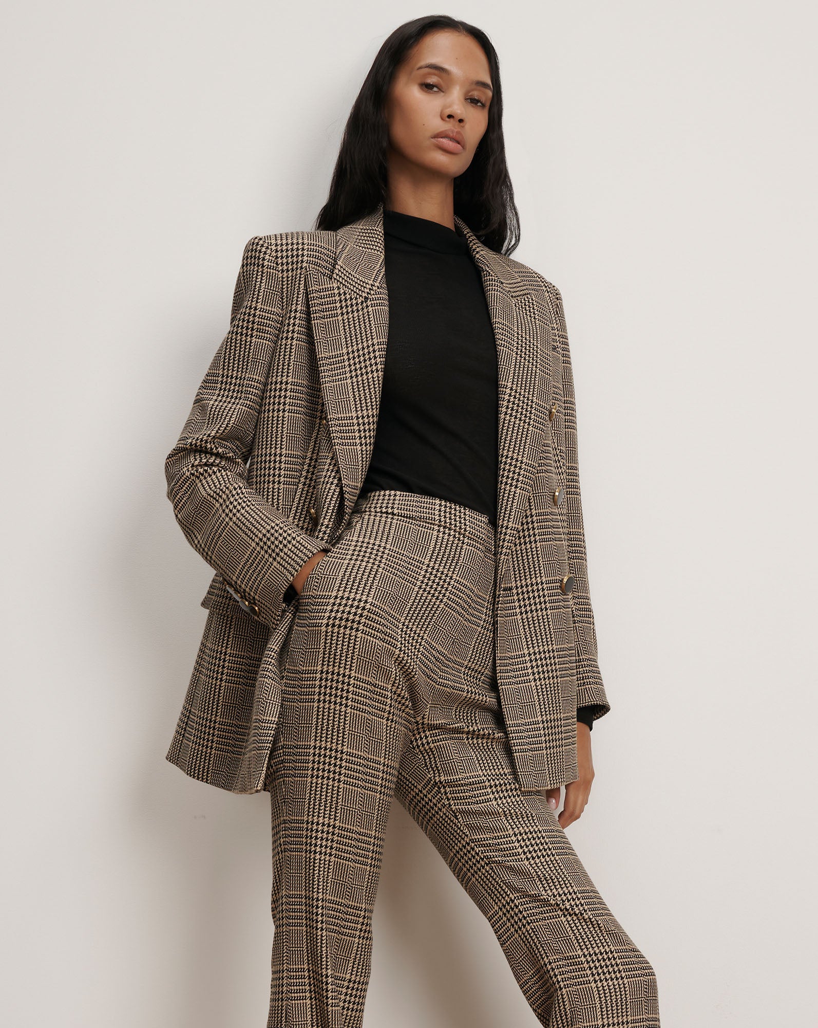 Veronica Beard Rhys Houndstooth Dickey Jacket - Black Multi