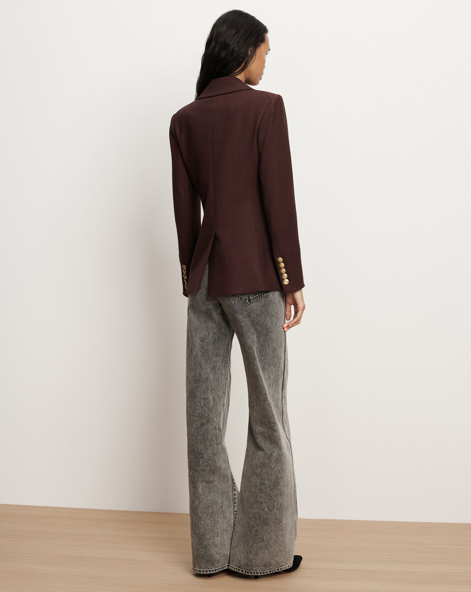 Veronica Beard Kessler Wool-Blend Dickey Jacket - Dark Currant Melange