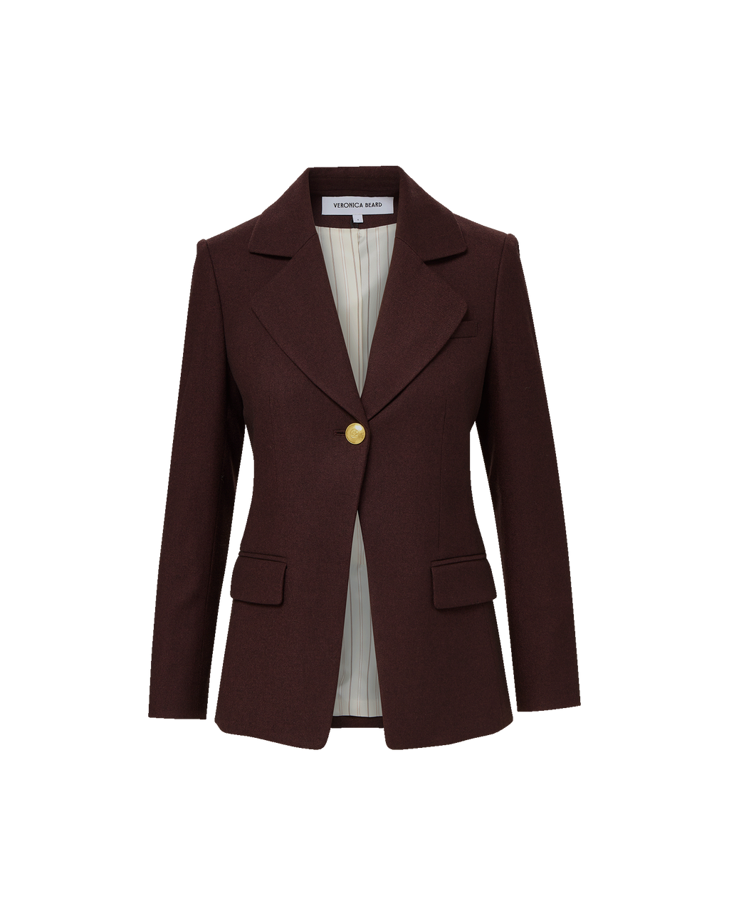 Veronica Beard Kessler Wool-Blend Dickey Jacket - Dark Currant Melange