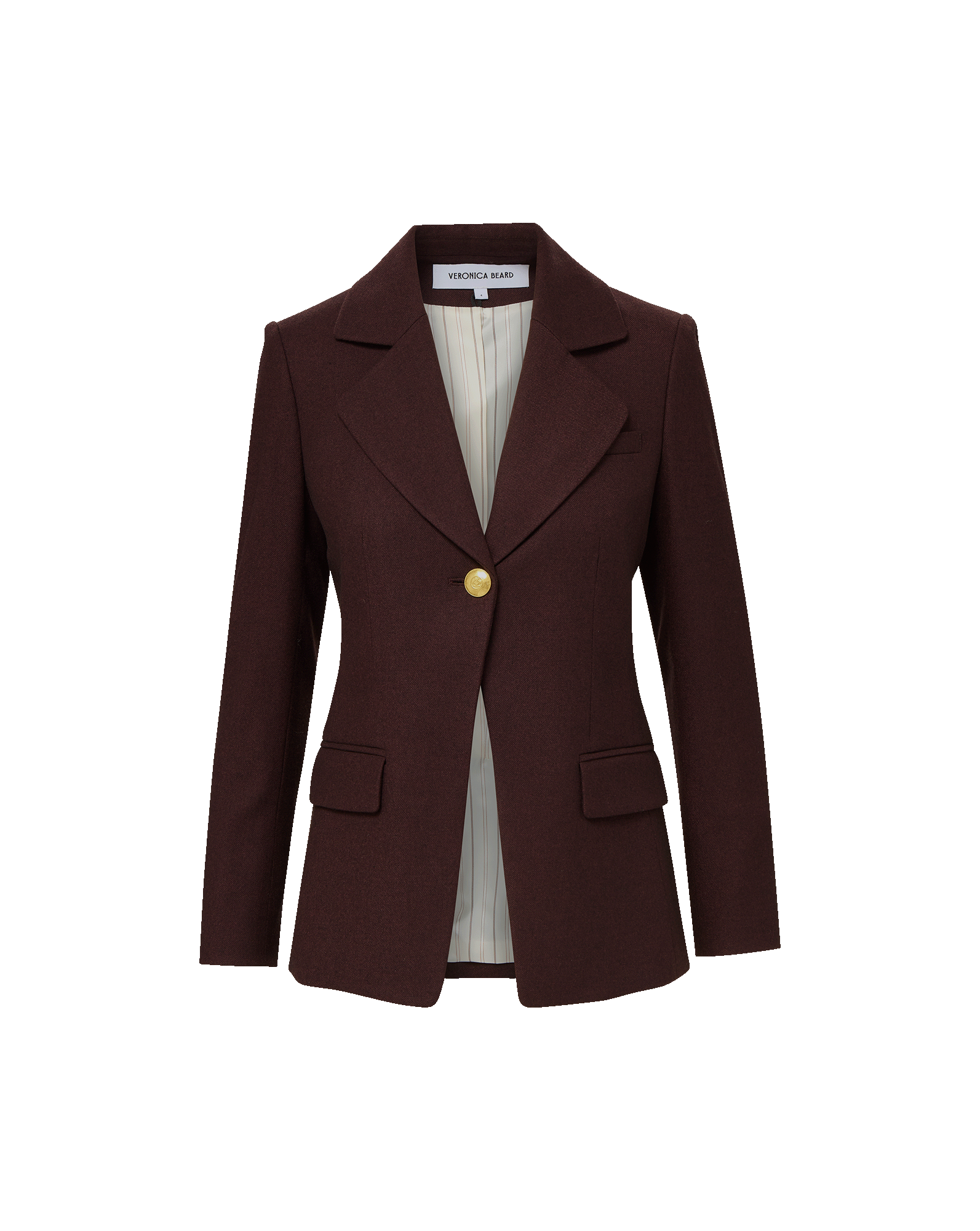 Veronica Beard Kessler Wool-Blend Dickey Jacket - Dark Currant Melange